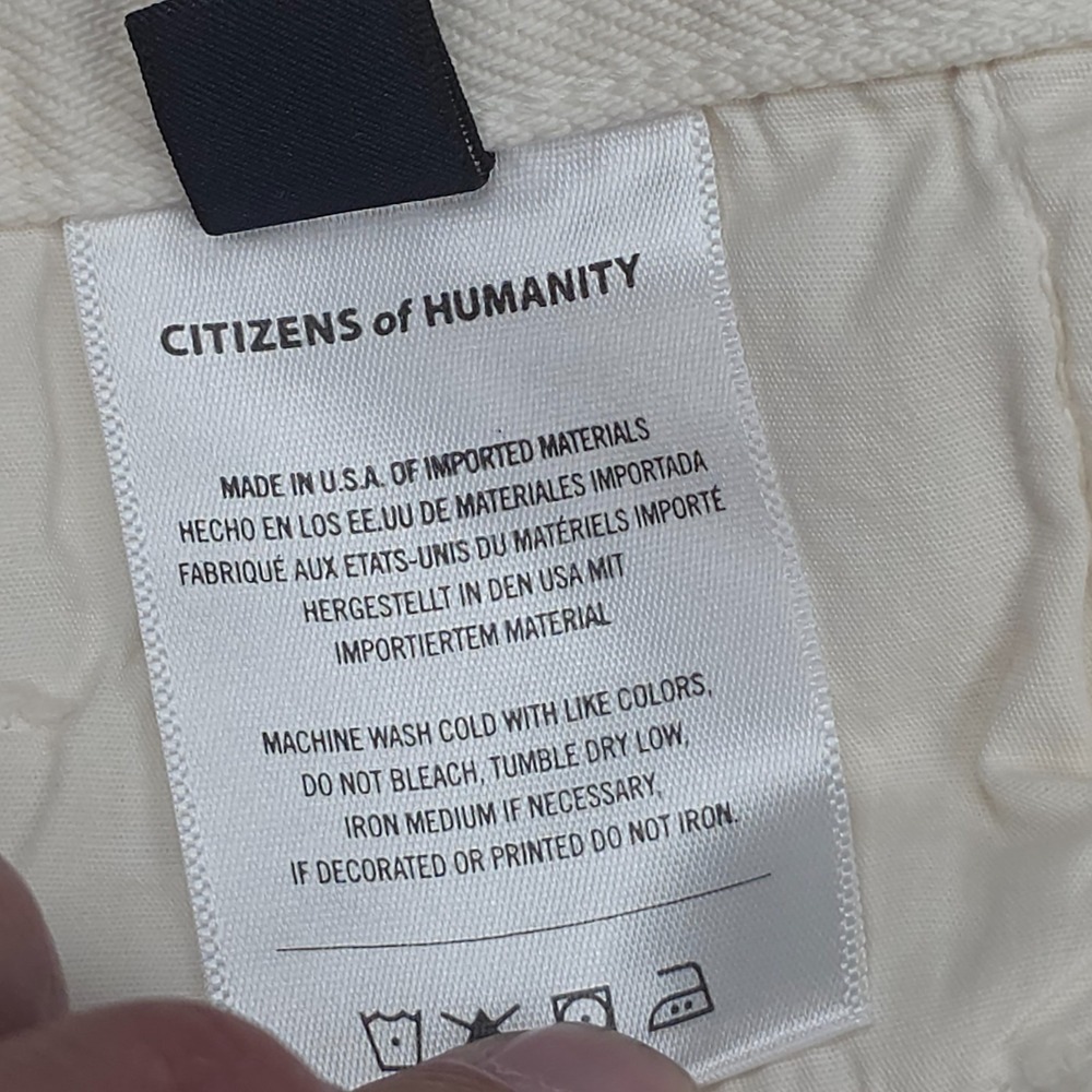 Citizens of Humanity Gaucho Trousers Pants Women's 28 Ivory Wide Leg NWT *Marks - Picture 13 of 16